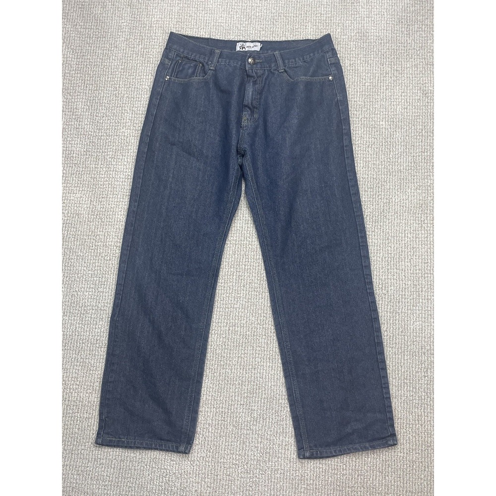 VTG Red Ape Jeans Mens 36 Baggy Straight Dark Wash Studded Pockets Y2K Hip Hop